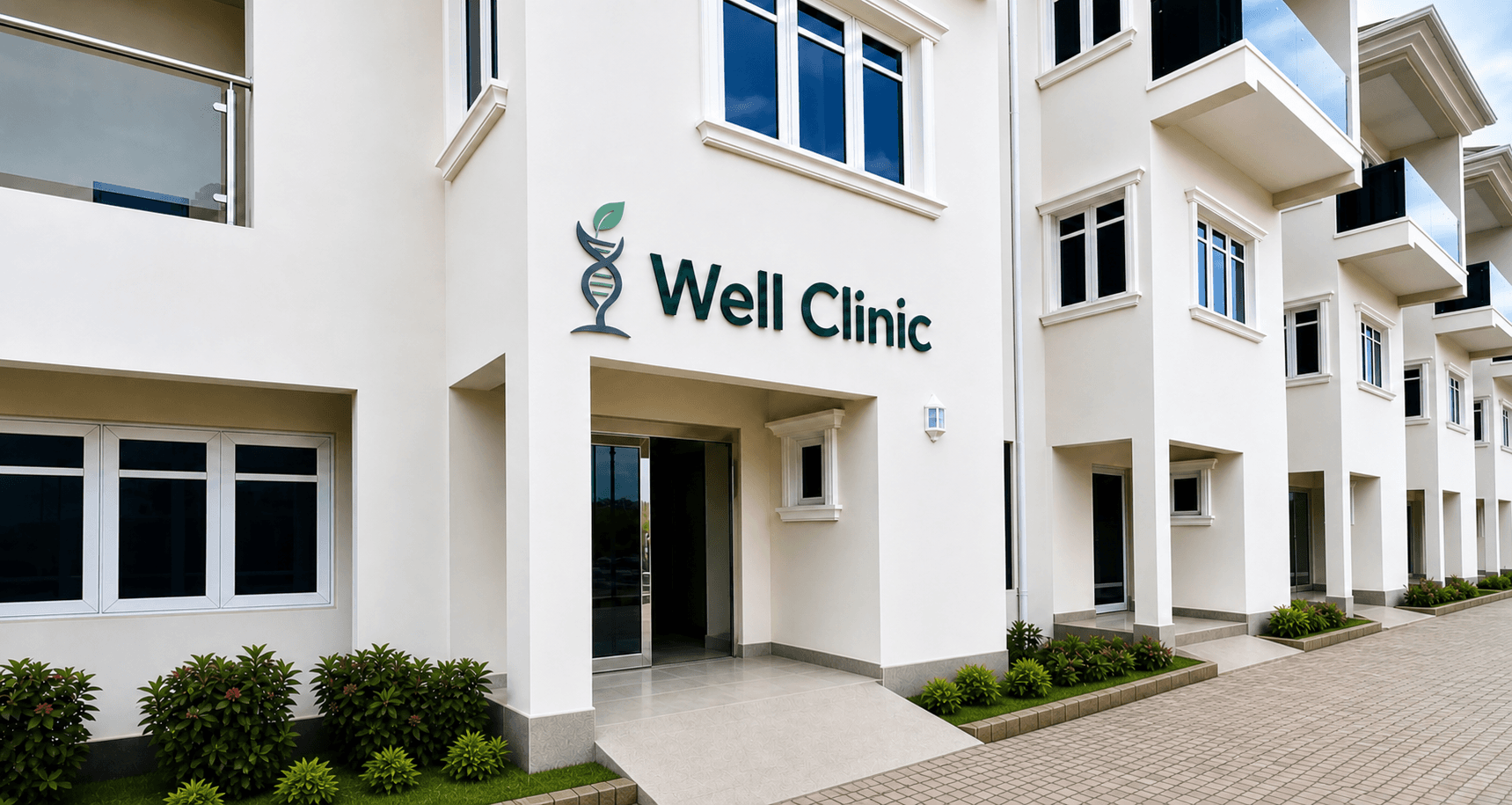 Well Clinic building exterior in Apo, Abuja